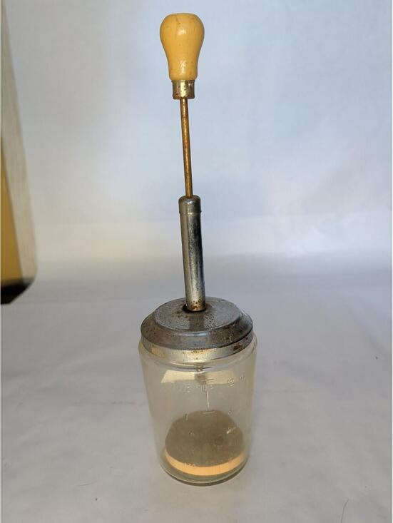 Acme Other - Vtg Acme Food Nut Dicer Chopper Measuring Glass Jar 1 1/2 Cup Brown Handle‎ EUC